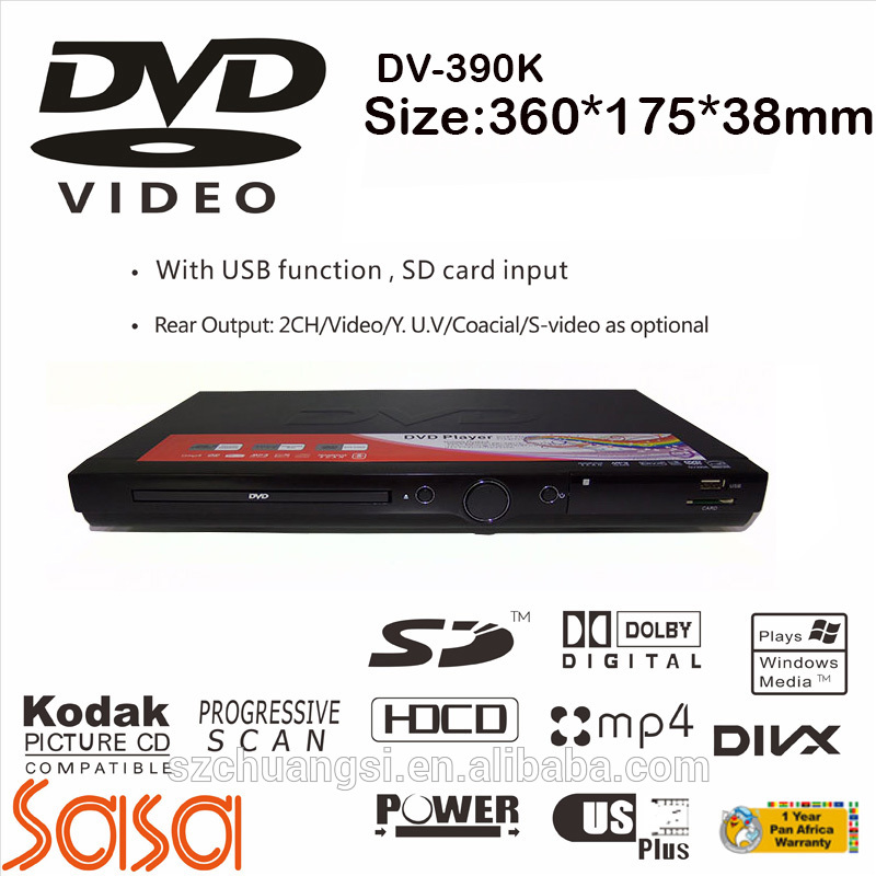 カラオケホームdv390k工場安い価格dvdプレーヤーusb付きオーディオ出力を備えた5.12ch/vedioの-家DVD及びVCDプレーヤー問屋・仕入れ・卸・卸売り
