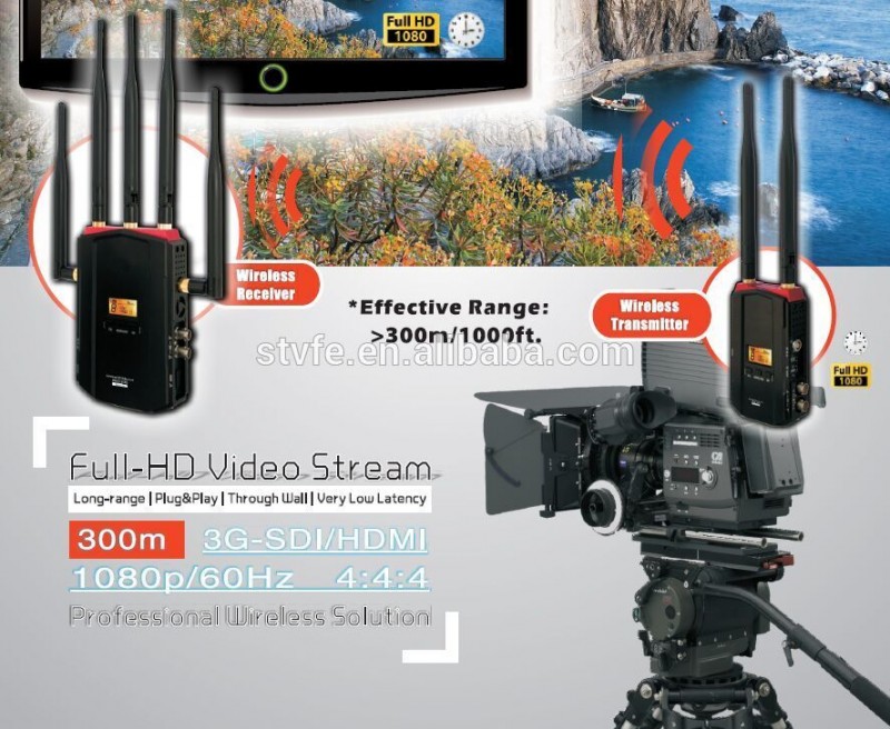 良い品質1080 p 5 ghz hdワイヤレスビデオ送信機と受信機のhdmi/hd/sd sdi/3グラム入力-ラジオ、テレビ放送設備問屋・仕入れ・卸・卸売り