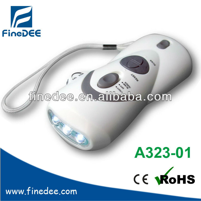 A323-01ダイナモ充電式ledハンドクランク懐中電灯-携帯ラジオ問屋・仕入れ・卸・卸売り