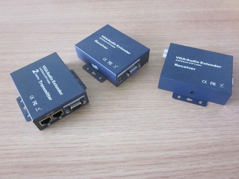 0-300mです2ポートvgaエクステンダに付きutpケーブルオーディオ-その他ホームオーディオ、ビデオ機器問屋・仕入れ・卸・卸売り