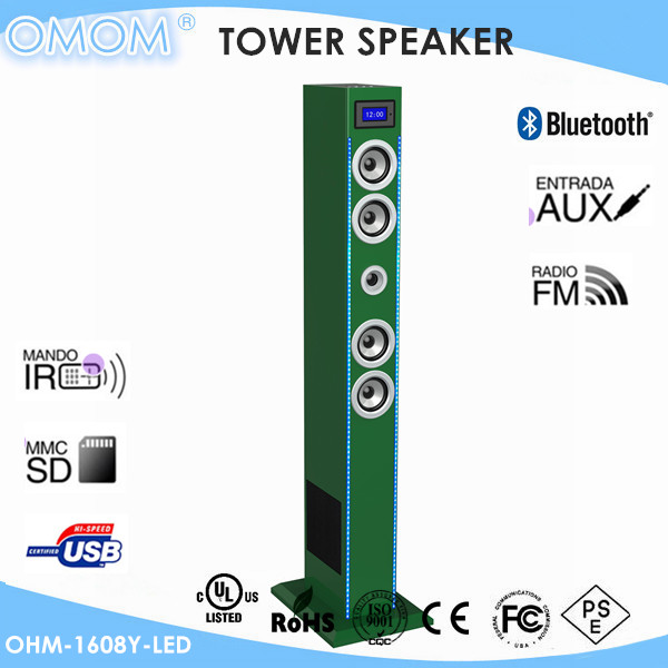 2.1統合サブウーファータワースピーカー、フラッシュledライト付きのbluetooth/usb/fm OHM-1608-ホームシアターシステム問屋・仕入れ・卸・卸売り