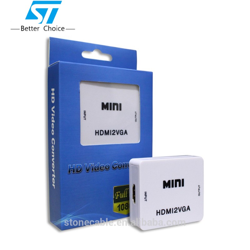 ミニhdmi to vgaコンバータでオーディオhdmi2vga 1080 pアダプタコネクタ用pc hdtvプロジェクターでhdmi2vgaコンバータ-その他ホームオーディオ、ビデオ機器問屋・仕入れ・卸・卸売り