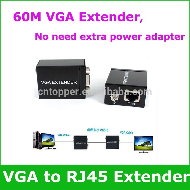 Rj45にvgaエクステンダーによってシングル60mrj45cat5e/660メートルまでネットワークケーブルvgaエクステンダフルhd1080pアダプタサポートリピータ-その他ホームオーディオ、ビデオ機器問屋・仕入れ・卸・卸売り