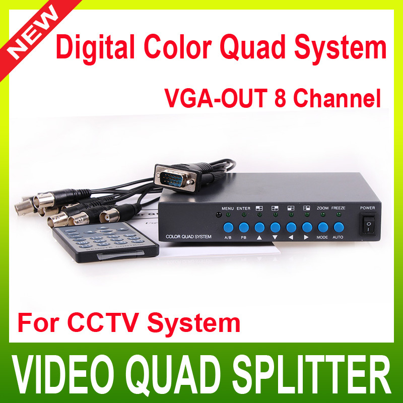 Vga-out8チャンネルデジタルカラービデオスプリッタプロセッサクワッドセキュリティシステムcctv用bncスイッチャー-その他ホームオーディオ、ビデオ機器問屋・仕入れ・卸・卸売り