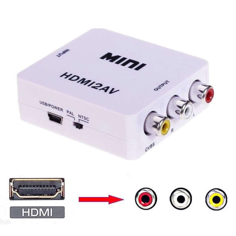 高品質のミニhdビデオコンバータhdmiavへ/cvbsl/rビデオアダプタcvbs+audioサポートntscpalhdtv用ラップトップdv出力-その他ホームオーディオ、ビデオ機器問屋・仕入れ・卸・卸売り