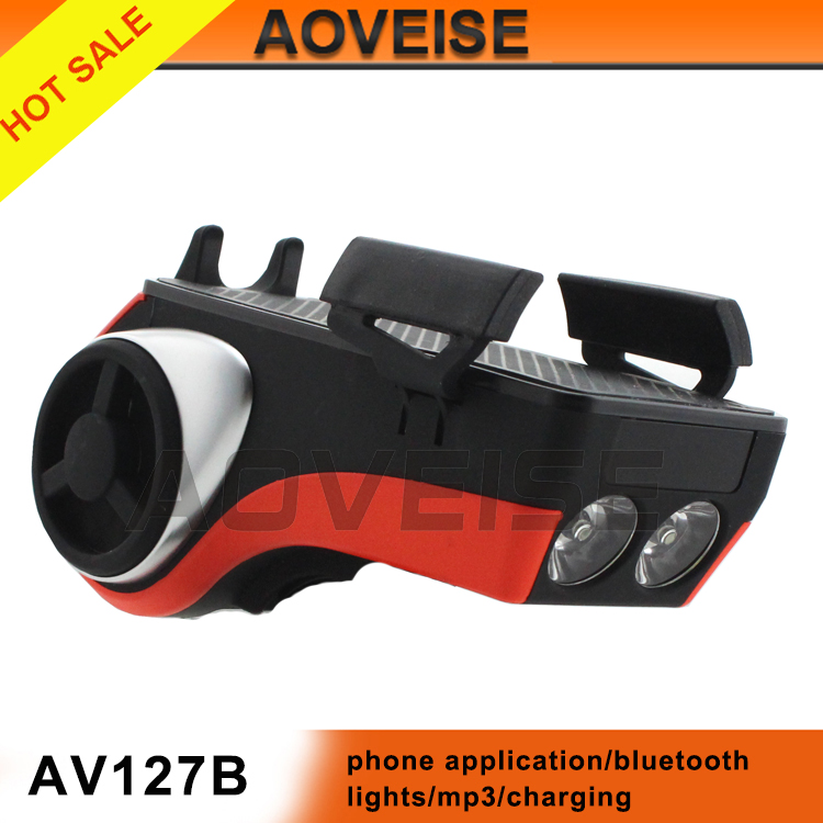 Aoveise AV127Bバイクスピーカー付きライト。バイクringbellオーディオmp3プレーヤー。自転車bluetoothでledライト。白 ライトバイクオーディオ-問屋・仕入れ・卸・卸売り