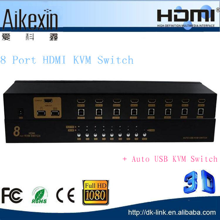 高速usb hdmi kvmスイッチ8 × 1、8ポートhdmi kvmスイッチ付きキーボードとマウス制御サポート1080 p oem用送料-その他ホームオーディオ、ビデオ機器問屋・仕入れ・卸・卸売り