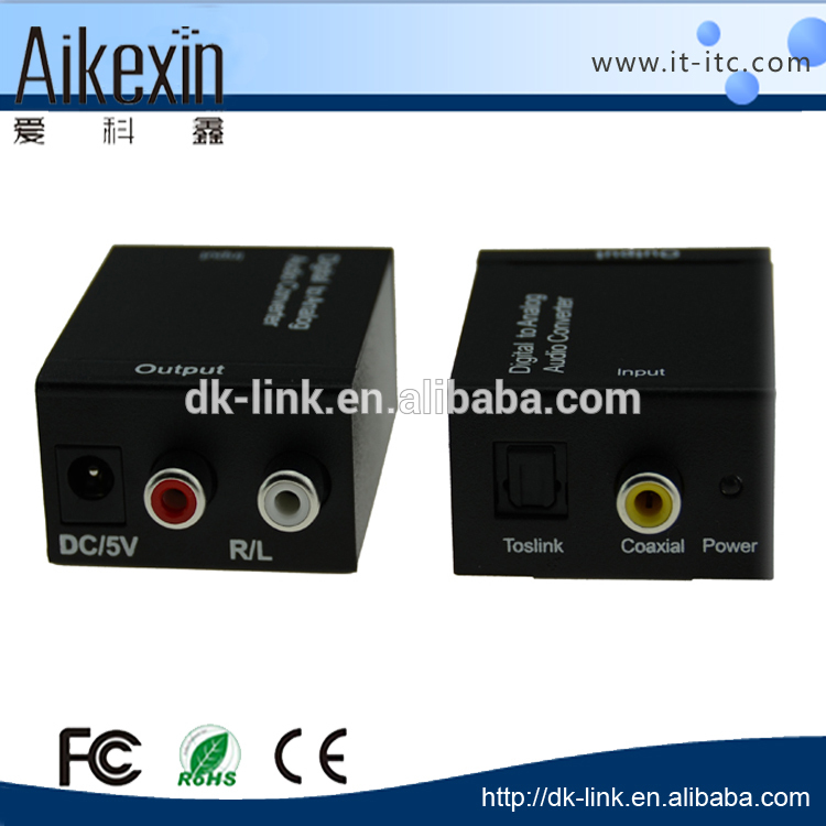 中国メーカーデジタル同軸または光toslink spdifにアナログ( l/r)オーディオコンバータ金属ボックス-その他ホームオーディオ、ビデオ機器問屋・仕入れ・卸・卸売り