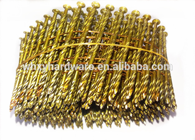 15度パレットワイヤーコイル釘ねじシャンクダイヤモンドポイント2 1/2 "× 0.099" clavo enロロpregos-釘問屋・仕入れ・卸・卸売り