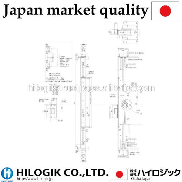 プロフェッショナルcremoneハンドルドアロックファッションGMS-1010 (a)日本市場製品-ドア、窓用ボルト問屋・仕入れ・卸・卸売り