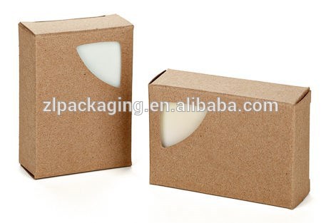 カスタムデザインクラフト紙の楕円形の窓付きの石鹸箱-梱包箱問屋・仕入れ・卸・卸売り