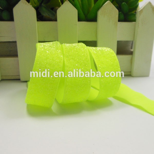 眩しいribbon16mmすべての色プリントカスタムグリッター弾性リボン使用用parment-ギフトリボン問屋・仕入れ・卸・卸売り