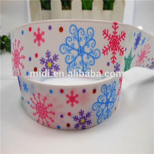 グログランリボン22mm熱転写プリント氷の雪花-ギフトリボン問屋・仕入れ・卸・卸売り