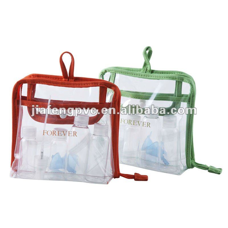 透明なポリ塩化ビニールのfoldable洗浄袋を結合するキャンバス-包装袋問屋・仕入れ・卸・卸売り