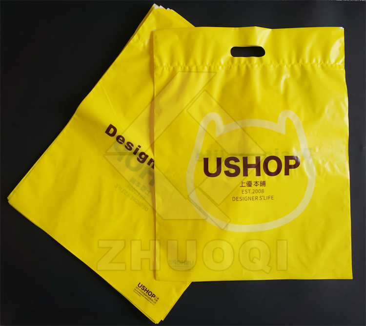 カスタマイズされたプロモーションダイカットflexiloopハンドルプラスチックショッピングバッグ-包装袋問屋・仕入れ・卸・卸売り