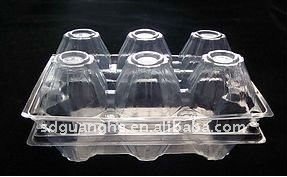 透明な使い捨てのプラスチック製6穴pvc/ペット卵contianer-包装用トレー問屋・仕入れ・卸・卸売り
