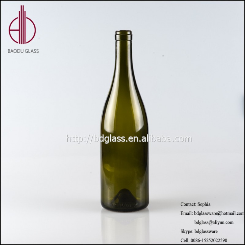 新しいデザインのボトル赤ワインの濃い緑色のガラスのワインボトル750ml高品質で-ボトル問屋・仕入れ・卸・卸売り