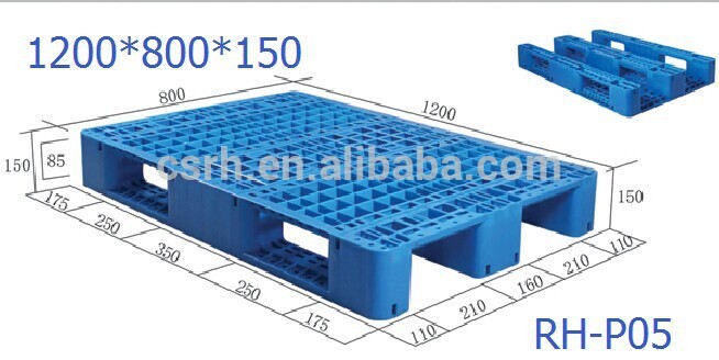 青パレットrh-p051200*800*150ミリメートルグリッド- 状のhdpe1-4ton容量片面高品質の欧州規格プラスチックパレット-パレット問屋・仕入れ・卸・卸売り