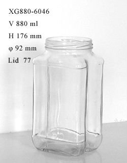正方形のガラスの瓶xg880-6046880ml-ボトル問屋・仕入れ・卸・卸売り