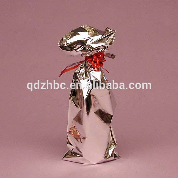 chrismasシルバーカラーの金属製のマイラー箔ワインギフトバッグ-包装袋問屋・仕入れ・卸・卸売り