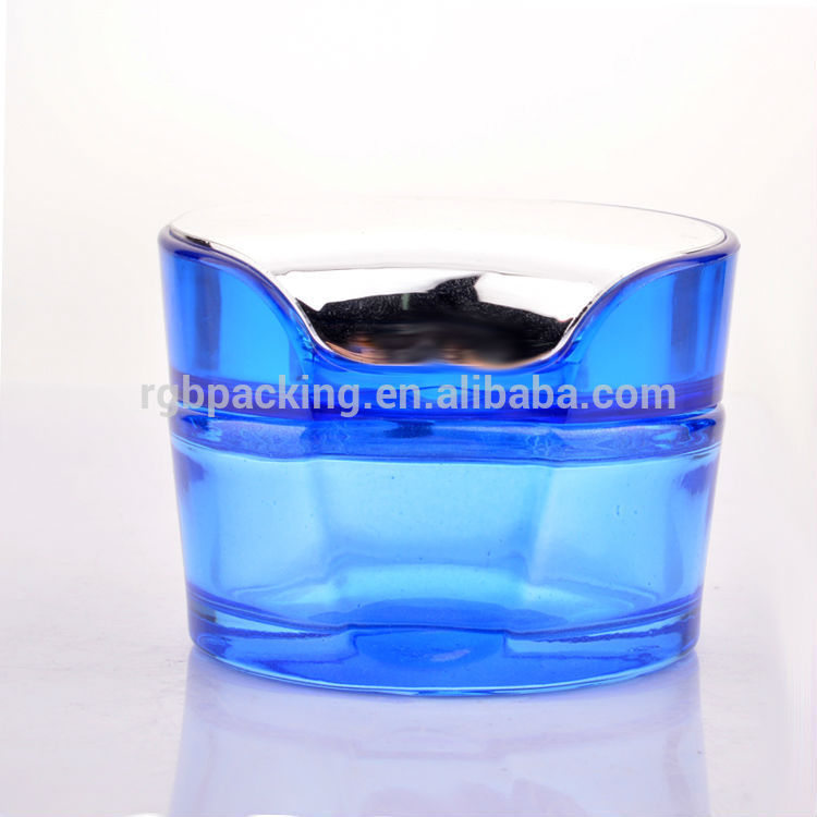 熱い販売の青いroude50gガラス化粧瓶-ボトル問屋・仕入れ・卸・卸売り
