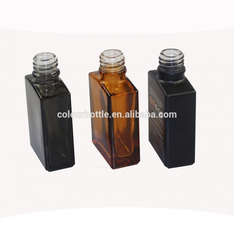 貿易保証黒つや消しスポイトヘッド正方形のガラススポイト瓶-ボトル問屋・仕入れ・卸・卸売り