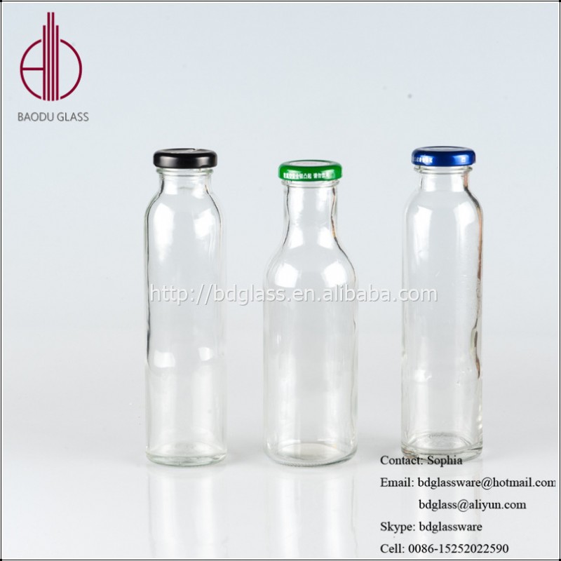 多機能12オンス16オンスフランスの角の正方形のジュースの瓶でガラスのジュースのボトルを持つ偉大な価格の密閉キャップ-ボトル問屋・仕入れ・卸・卸売り