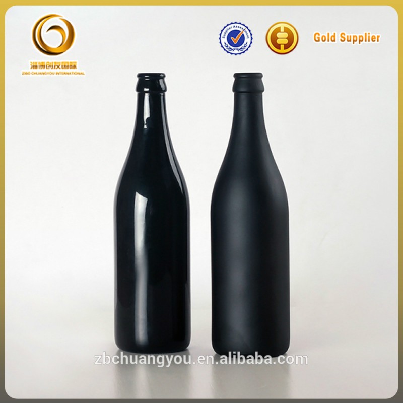 黒のマット卸売chuangyou/500mlビール瓶の光沢のある-ボトル問屋・仕入れ・卸・卸売り