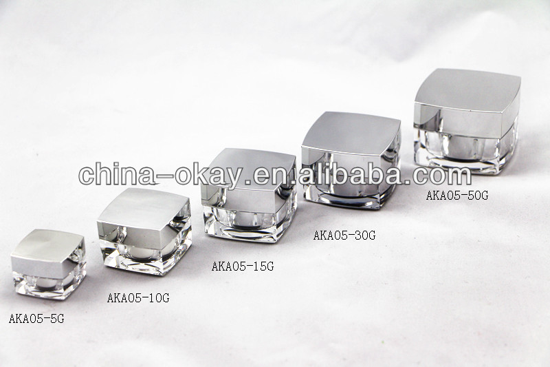 15g30g50g正方形のアクリル化粧品の瓶-ボトル問屋・仕入れ・卸・卸売り
