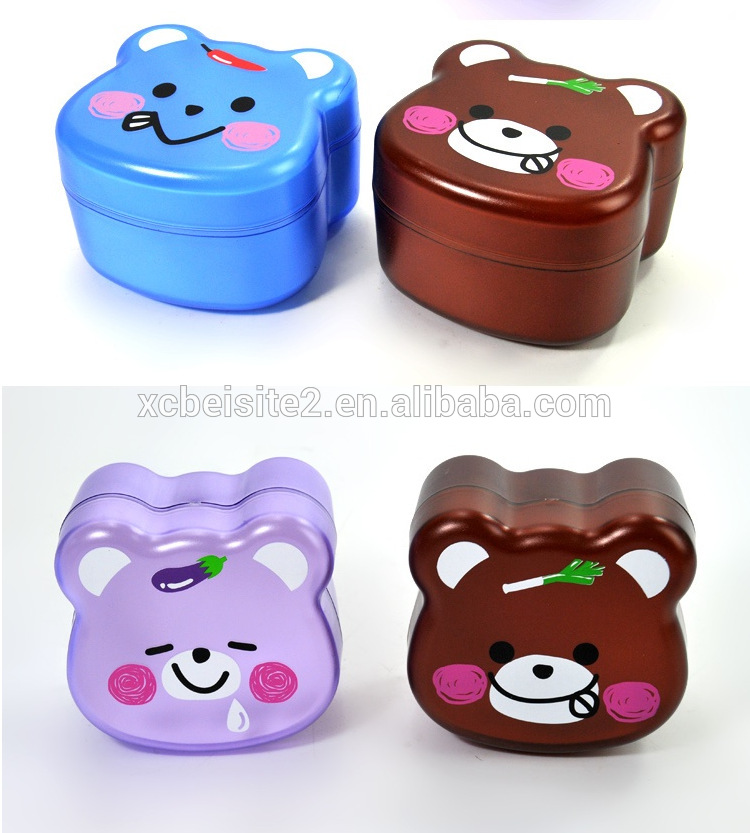 N480卸売かわいいクマ形状漫画混乱の缶カスタマイズされたプラスチック弁当箱-梱包箱問屋・仕入れ・卸・卸売り