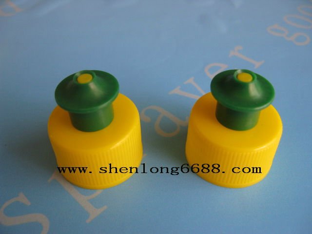 緑/yellow28/410プラスチックのプッシュプルボトルキャップ-ふた、キャップ類問屋・仕入れ・卸・卸売り