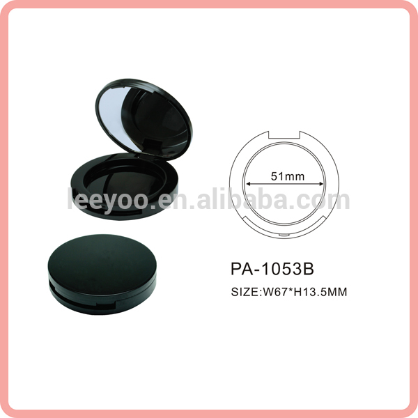 PA-1053Bシャイニーブラック赤面コンテナ空コンパクトパウダーケースでミラー-梱包箱問屋・仕入れ・卸・卸売り