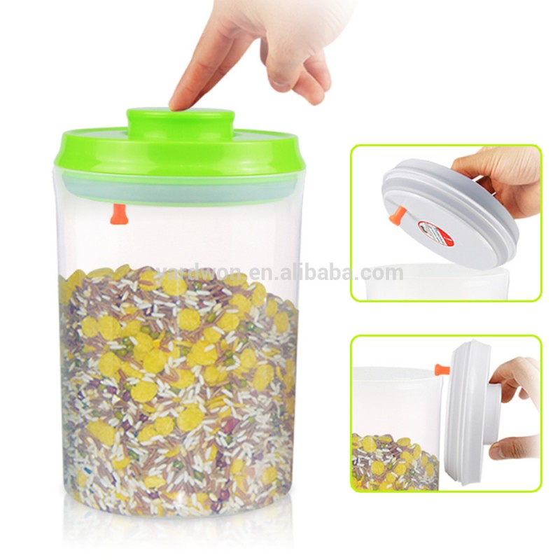 1.5リットルラウンド透明気密プラスチックプッシュポップ収納容器-収納ボックス類問屋・仕入れ・卸・卸売り