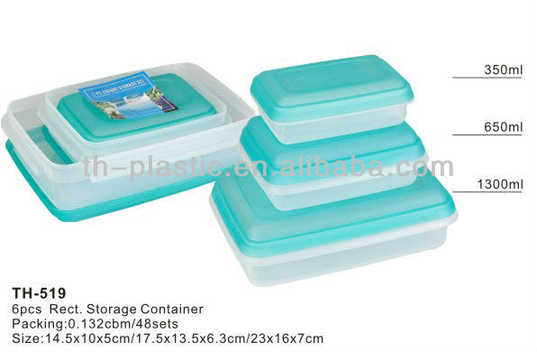 プラスチック食品容器、食品グレードプラスチック容器、6ピースrect。保存容器-梱包箱問屋・仕入れ・卸・卸売り