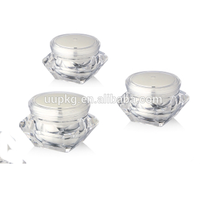 ファッション性の高い包装uu15g30g50gダイヤモンドアクリル化粧品容器クリームジャー-瓶、容器類問屋・仕入れ・卸・卸売り