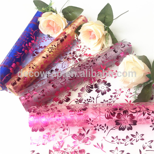 花のパターン刺繍オーガンザ-オーガンザラッピング袋問屋・仕入れ・卸・卸売り