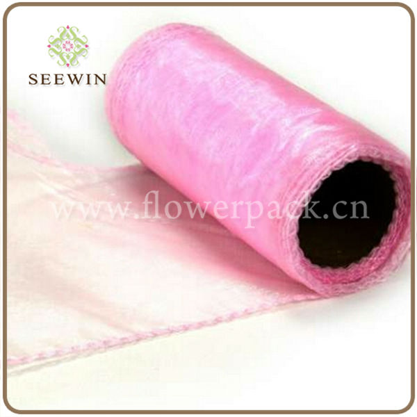 結晶オーガンザのロール36cm*10yard淡いピンクのディスプレイ装飾のための-オーガンザラッピング袋問屋・仕入れ・卸・卸売り