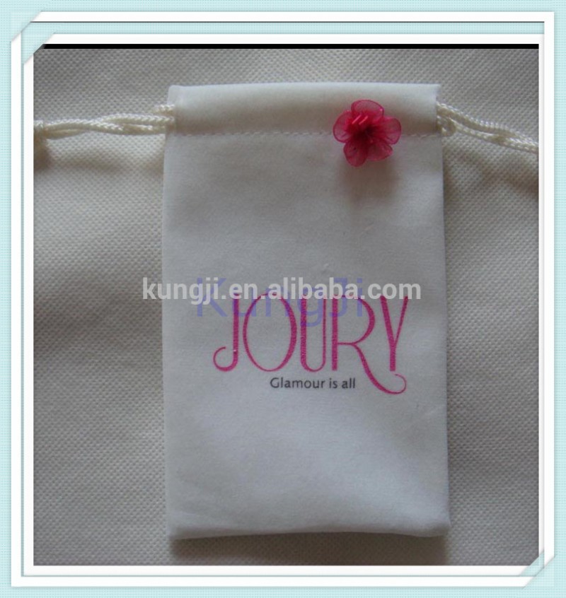 美しい巾着ギフトバッグジュエリーポーチ税関印刷ロゴ-包装袋問屋・仕入れ・卸・卸売り