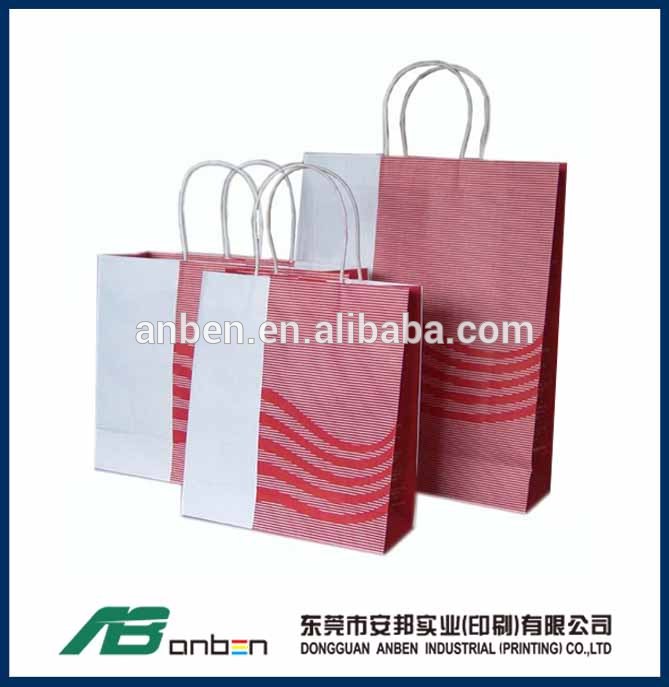 種類のフラットプリント白いクラフト紙のショッピングバッグ-包装袋問屋・仕入れ・卸・卸売り