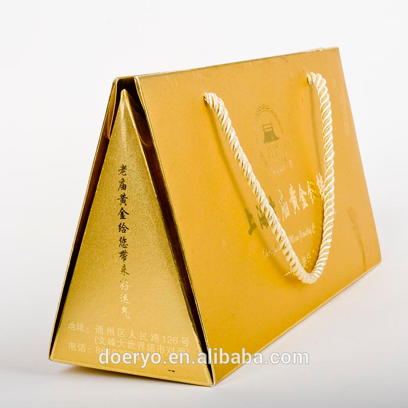 カスタム黄金の印刷された紙の袋、 三角形の袋を供給する-包装袋問屋・仕入れ・卸・卸売り