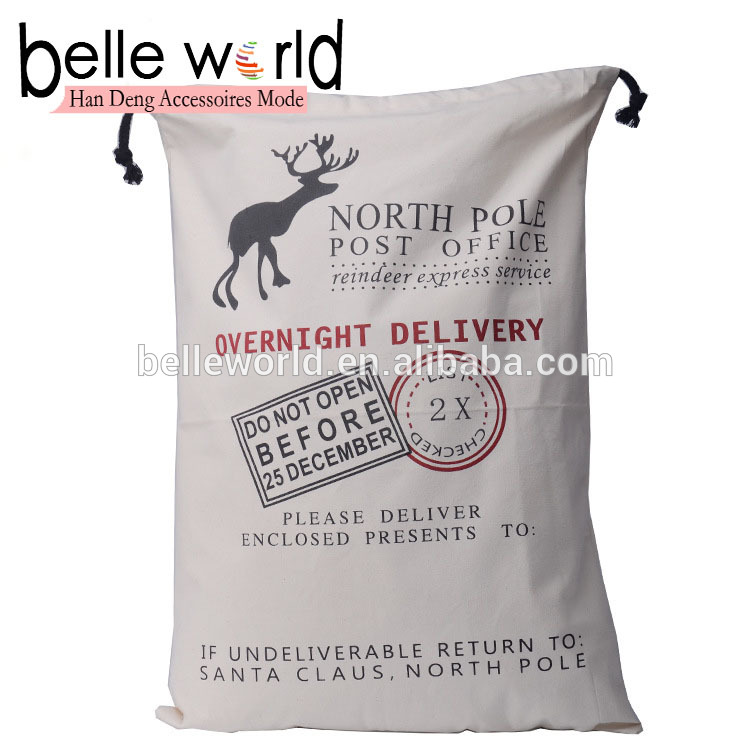 クリスマスキャンバスクリスマスサンタ袋綿素材のクリスマスのギフトの包装のためのギフトバッグ-包装袋問屋・仕入れ・卸・卸売り