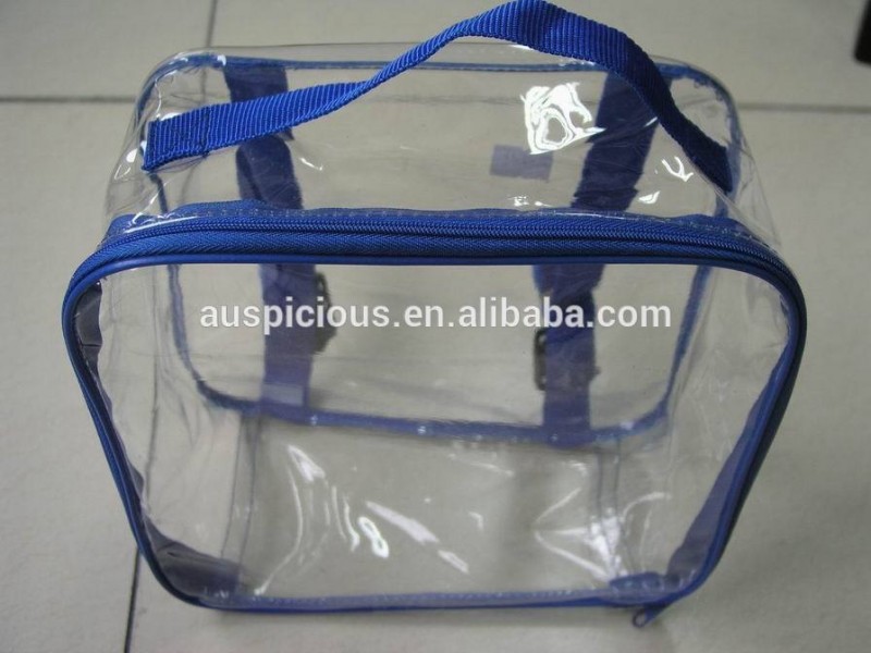 透明なビニールpvcジッパーは、 ハンドルとバッグ-包装袋問屋・仕入れ・卸・卸売り