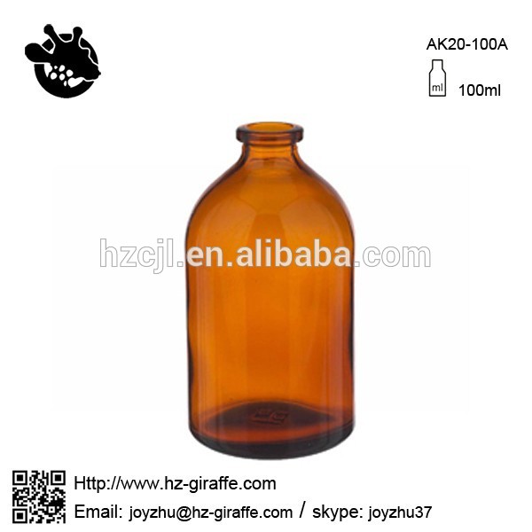 使用射出成形製薬uspタイプii100ml琥珀色ガラスバイアル-ボトル問屋・仕入れ・卸・卸売り