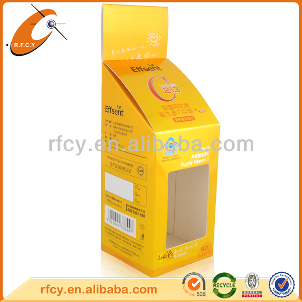 新しいデザインエコ- にやさしい光沢のあるpaperboxカラフルなプラスチック製の窓付き健康製品卸売-梱包箱問屋・仕入れ・卸・卸売り