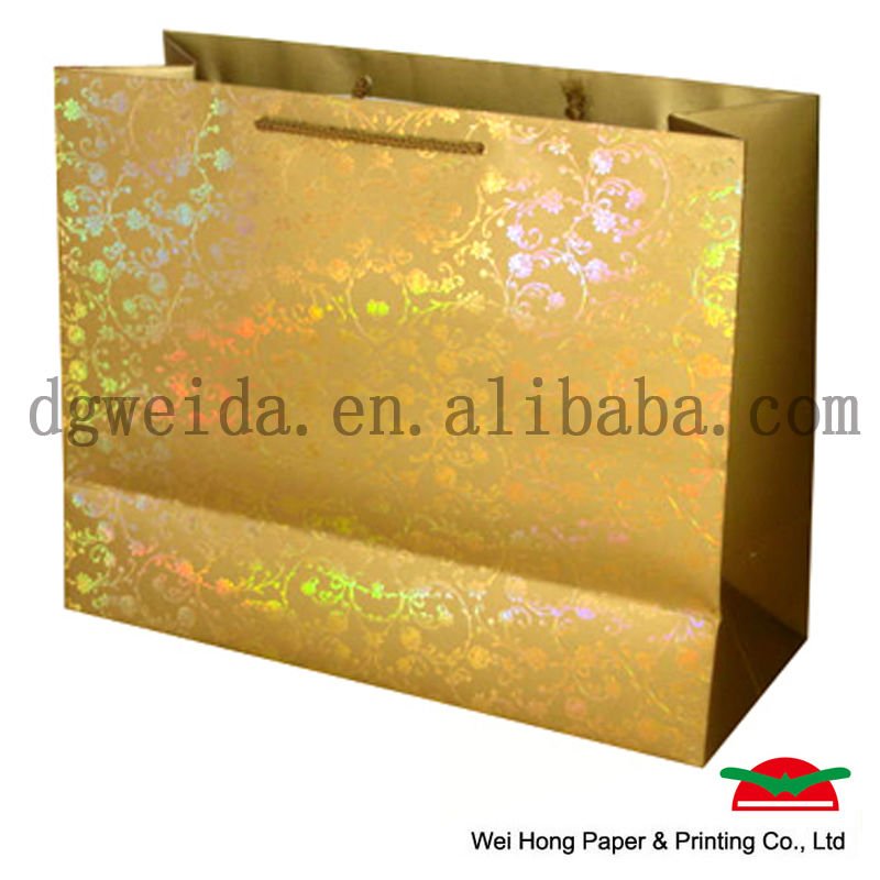 黄金の紙のトートバッグ-包装袋問屋・仕入れ・卸・卸売り