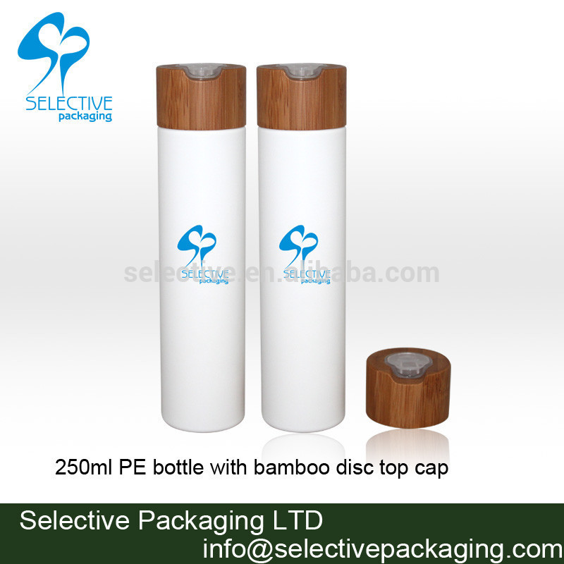 熱い販売のパーソナルケアの天然の竹木ディスクトップキャップキャップ用250ml24ミリメートルhdpeプラスチック化粧品ボトル-ボトル問屋・仕入れ・卸・卸売り