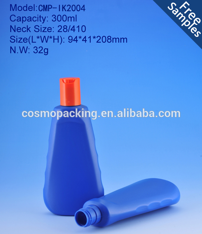 300 ミリリットル 10 オンス三角形空青い プラスチック pe ボトル用ヘア ボディ シャンプー-問屋・仕入れ・卸・卸売り