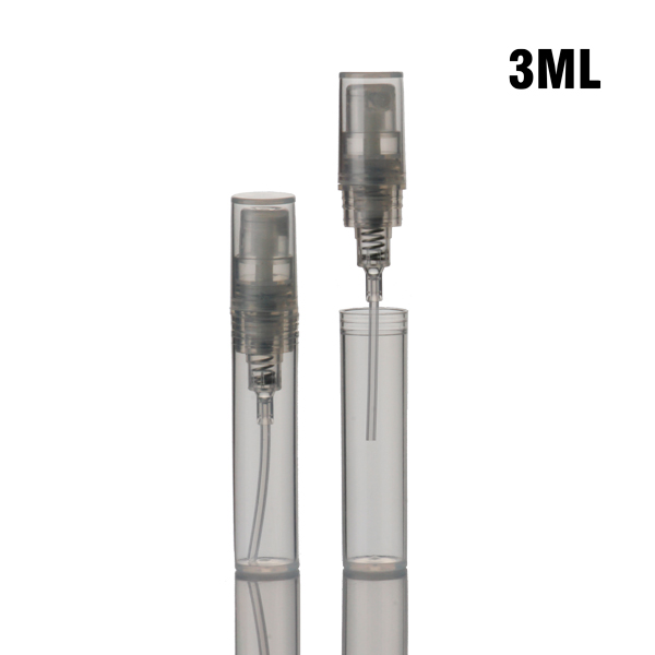 透明3ml/clear香水アトマイザー/付きボトルプラスチック製のスプレーポンプやカバー-ボトル問屋・仕入れ・卸・卸売り