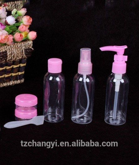60ml、 80ml、 プラスチック製のトラベルキット100mlボトル、 cosmaticボトルのセット-ボトル問屋・仕入れ・卸・卸売り