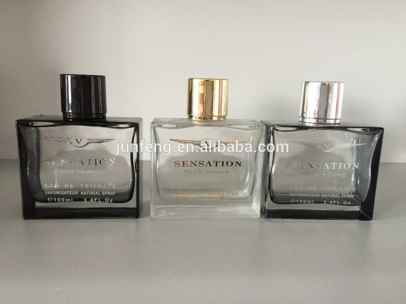 新しいデザインuvキャップ用100ミリリットル正方形の香水瓶-ボトル問屋・仕入れ・卸・卸売り